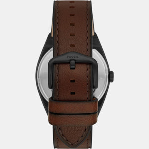 Everett Men Automatic Black Dial Analog Leather Watch ME3207