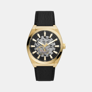 Everett Men Automatic Black Dial Analog Leather Watch ME3208