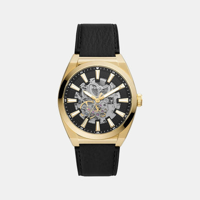 Everett Men Automatic Black Dial Analog Leather Watch ME3208