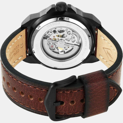 Bronson Men Automatic Black Dial Analog Leather Watch ME3219