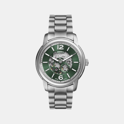 Fossil Heritage Men Automatic Green Dial Analog Stainless Steel Watch ME3262