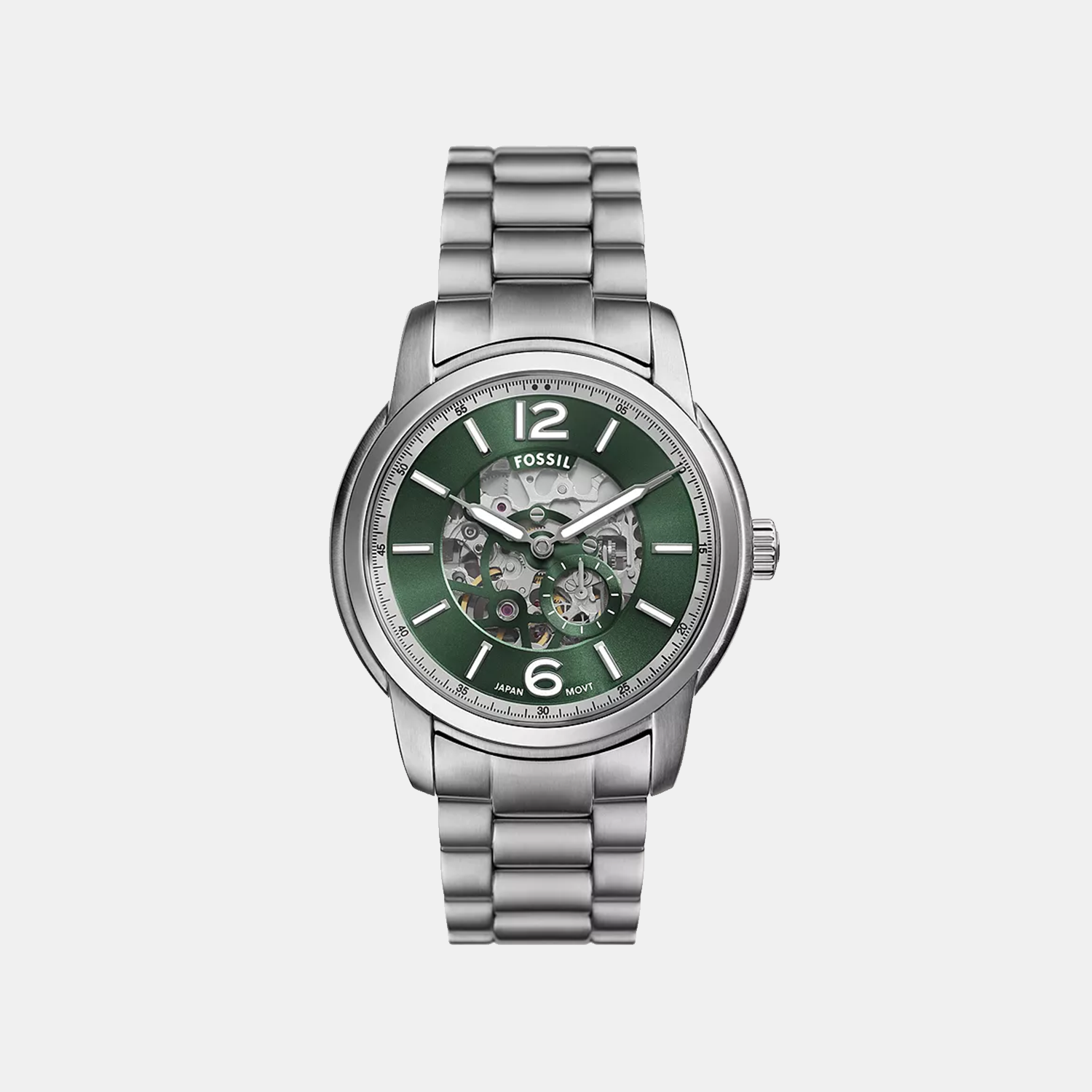 Fossil Heritage Men Automatic Green Dial Analog Stainless Steel Watch ME3262