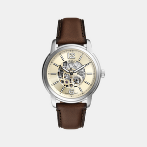 Fossil Heritage Men Automatic Cream Dial Analog Leather Watch ME3264