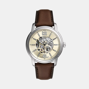 Fossil Heritage Men Automatic Cream Dial Analog Leather Watch ME3264
