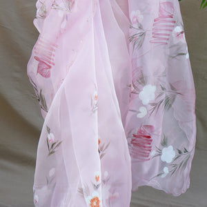 Baby Pink Organza Saree