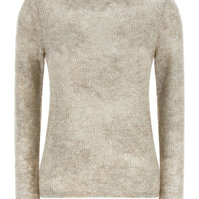 Brunello Cucinelli Flower Lace Sweater