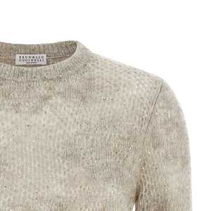 Brunello Cucinelli Flower Lace Sweater
