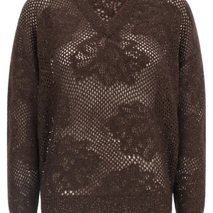 Brunello Cucinelli Flower Lace Sweater