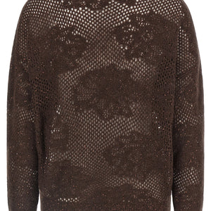 Brunello Cucinelli Flower Lace Sweater