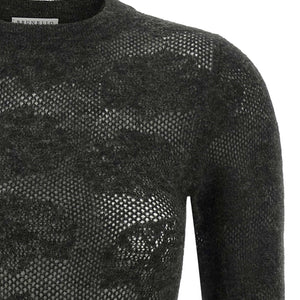 Brunello Cucinelli Flower Lace Sweater
