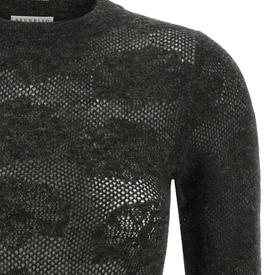Brunello Cucinelli Flower Lace Sweater