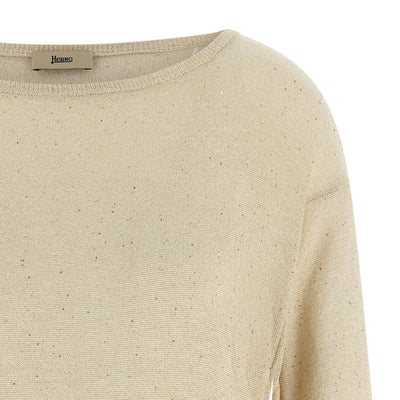 Herno Lamé And Sequin Yarn Sweater