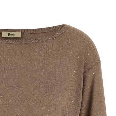 Herno Lamé And Sequin Yarn Sweater