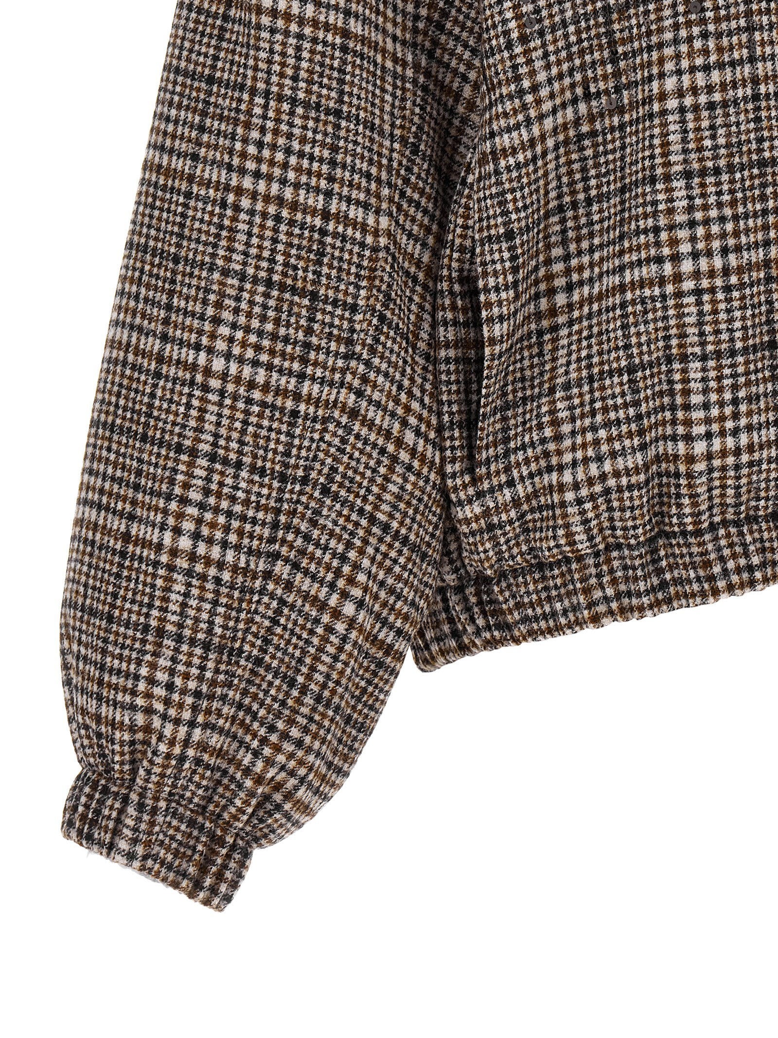 Brunello Cucinelli Sequin Check Bomber Jacket