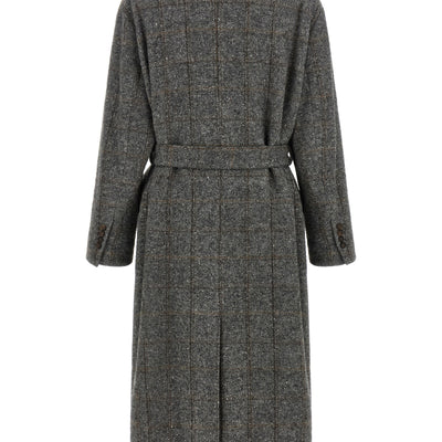 Brunello Cucinelli Check Tweed Coat