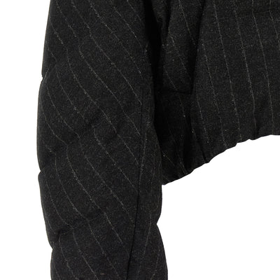 Brunello Cucinelli Micro Sequin Pinstriped Crop Down Jacket