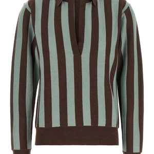 Alberto Biani Striped Knit Polo Shirt