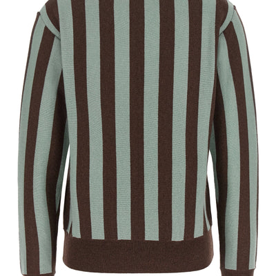 Alberto Biani Striped Knit Polo Shirt