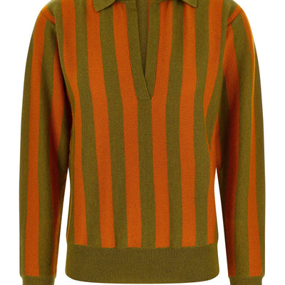 Alberto Biani Striped Knit Polo Shirt