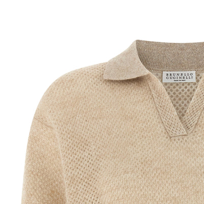 Brunello Cucinelli Waffle Processing Polo Shirt