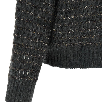 Brunello Cucinelli Dazzling Braids Sweater