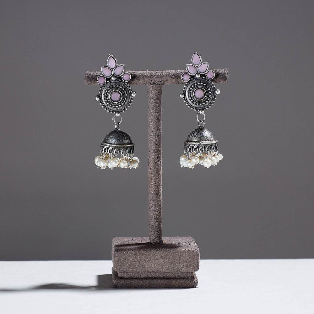 Antique Finish Oxidised German Silver Jhumki Earrings