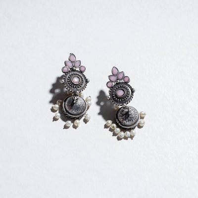 Antique Finish Oxidised German Silver Jhumki Earrings