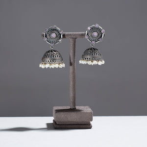 Antique Finish Oxidised German Silver Jhumki Earrings