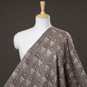 Grey - Nandana Hand Block Printed Cotton Fabric