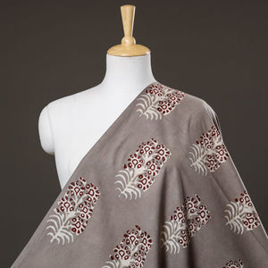 Grey - Nandana Hand Block Printed Cotton Fabric