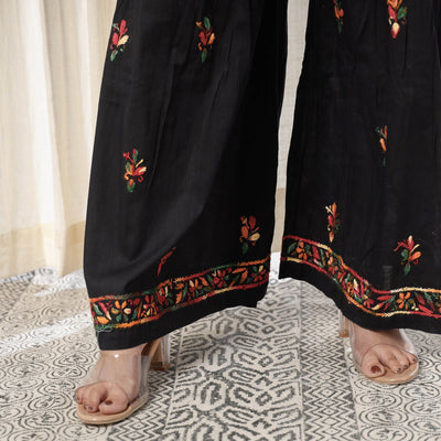 Black - Chikankari Hand Embroidery Cotton Kurta with Sharara Set