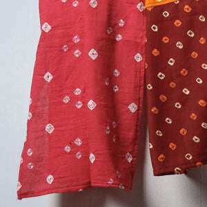 Bandhani Tie-Dye Patchwork Multicolor Mul Cotton Stole