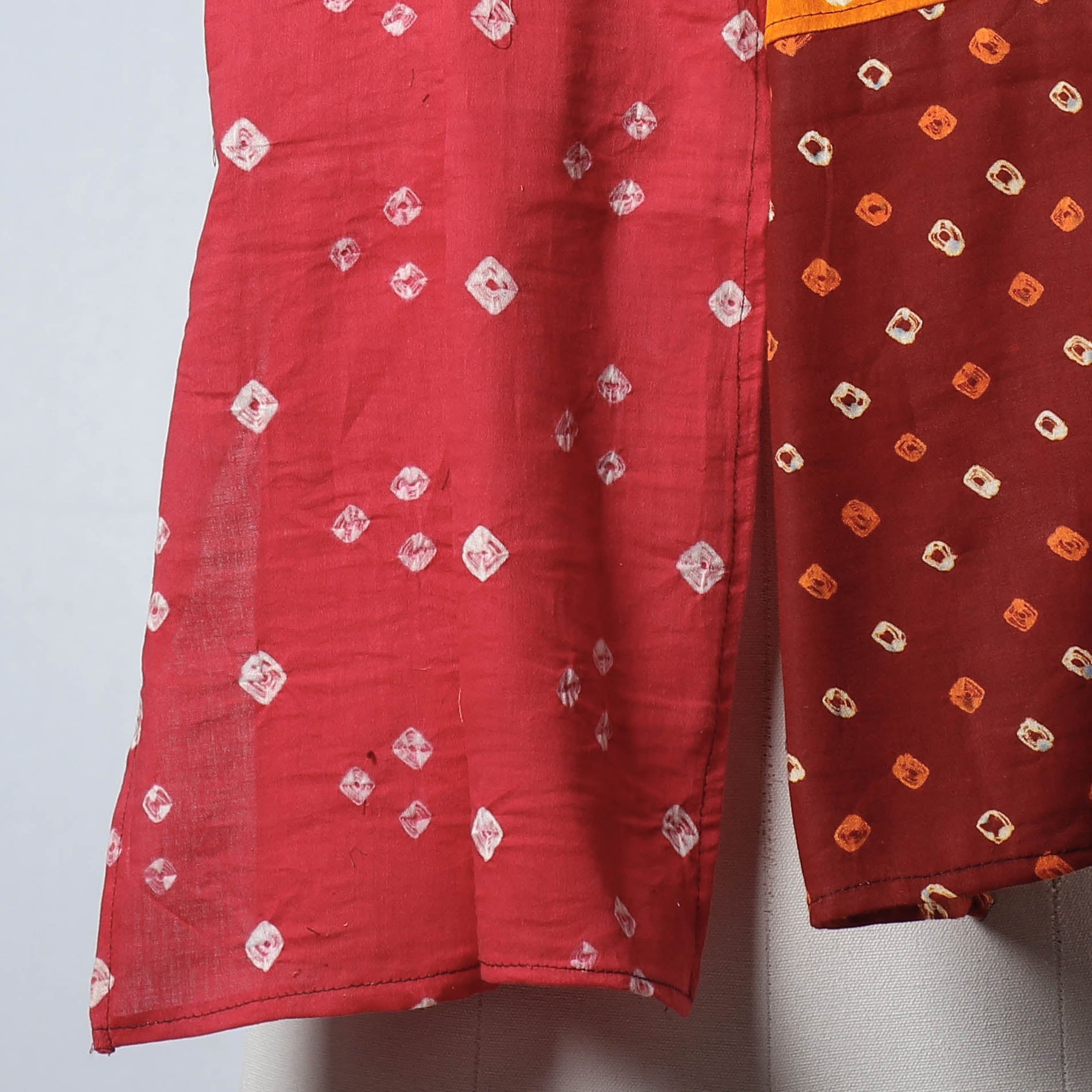 Bandhani Tie-Dye Patchwork Multicolor Mul Cotton Stole