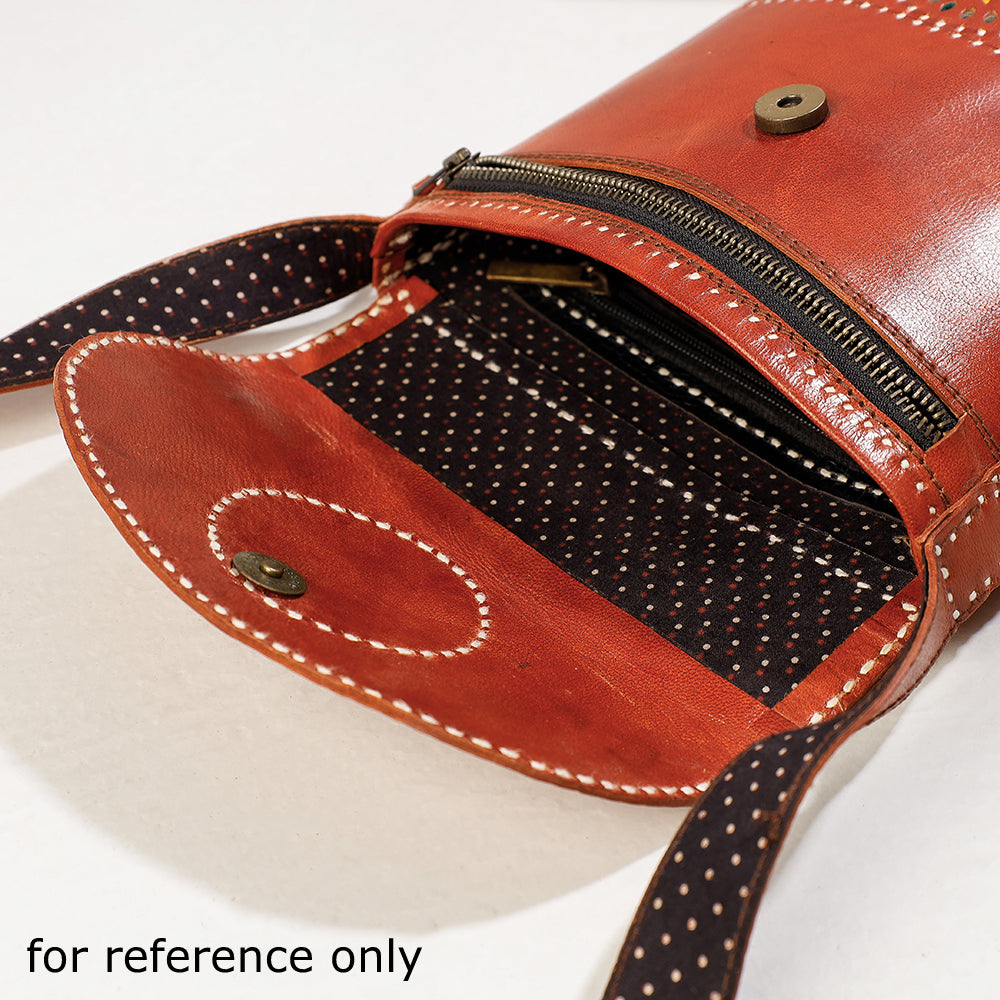 Brown - Handcrafted Kutch Leather Sling Bag