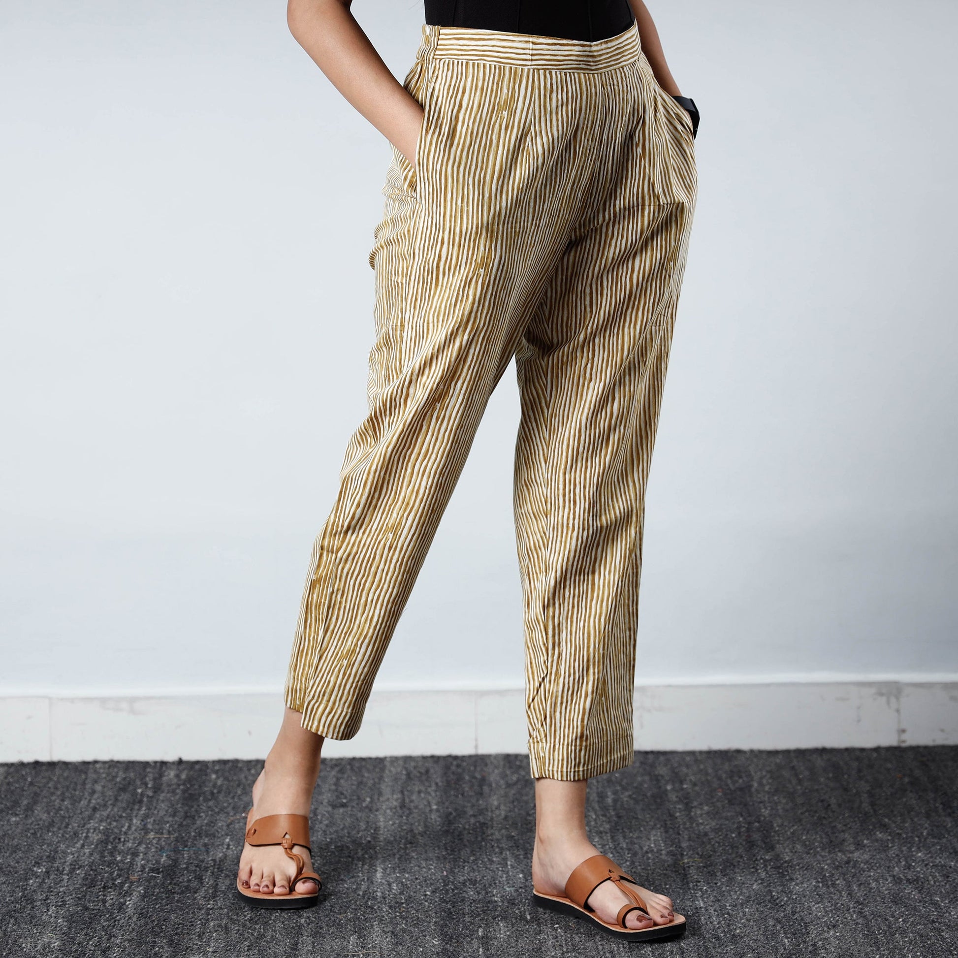 Brown - Jaipur Screen Printed Cotton Pant