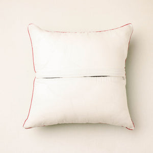 Beige - Bagh Hand Block Printed Pure Cotton Cushion Cover (16 x 16 in)