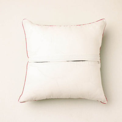 Beige - Bagh Hand Block Printed Pure Cotton Cushion Cover (16 x 16 in)