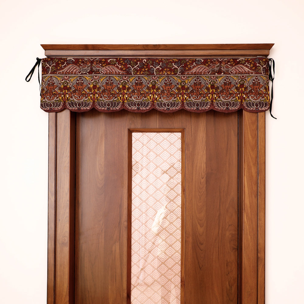Brown - Handpainted Kalamkari Ashtalakshmi Toran (11 x 46 in)