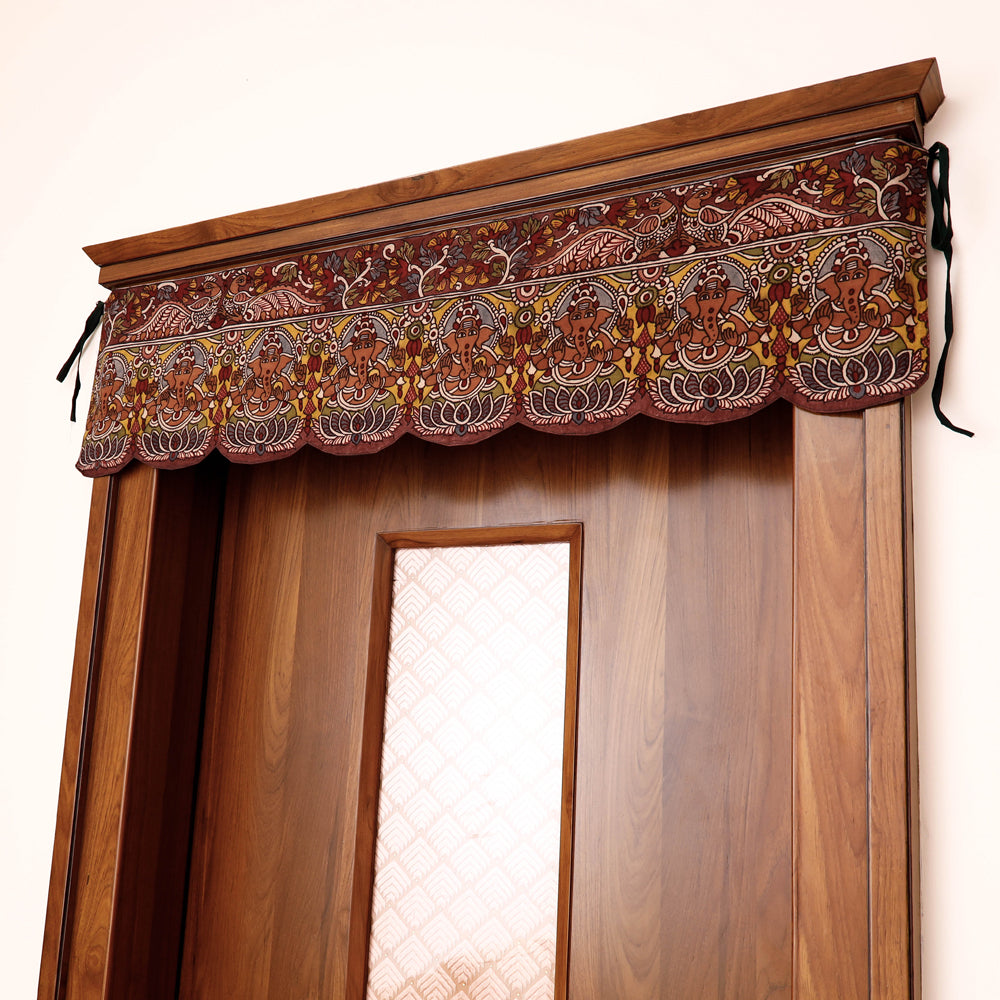Brown - Handpainted Kalamkari Ashtalakshmi Toran (11 x 46 in)