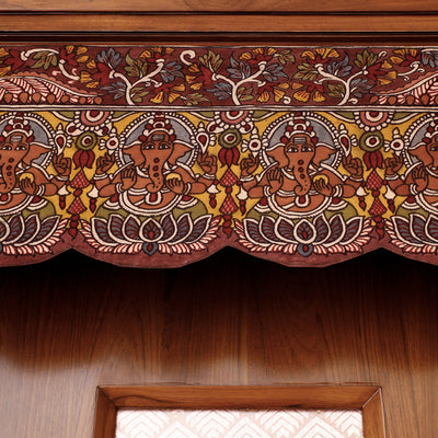 Brown - Handpainted Kalamkari Ashtalakshmi Toran (11 x 46 in)
