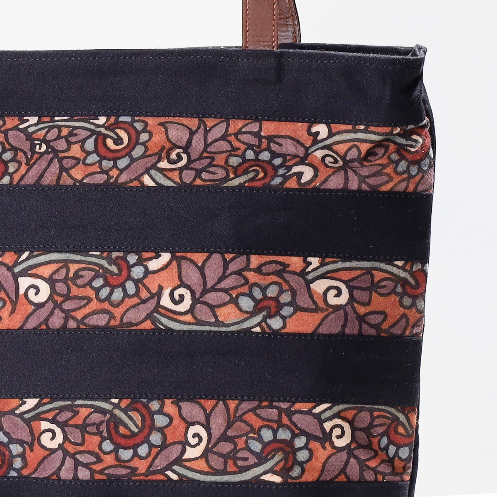 Black - Shoulder Bag - Handpainted Kalamkari Natural Dyed Cotton