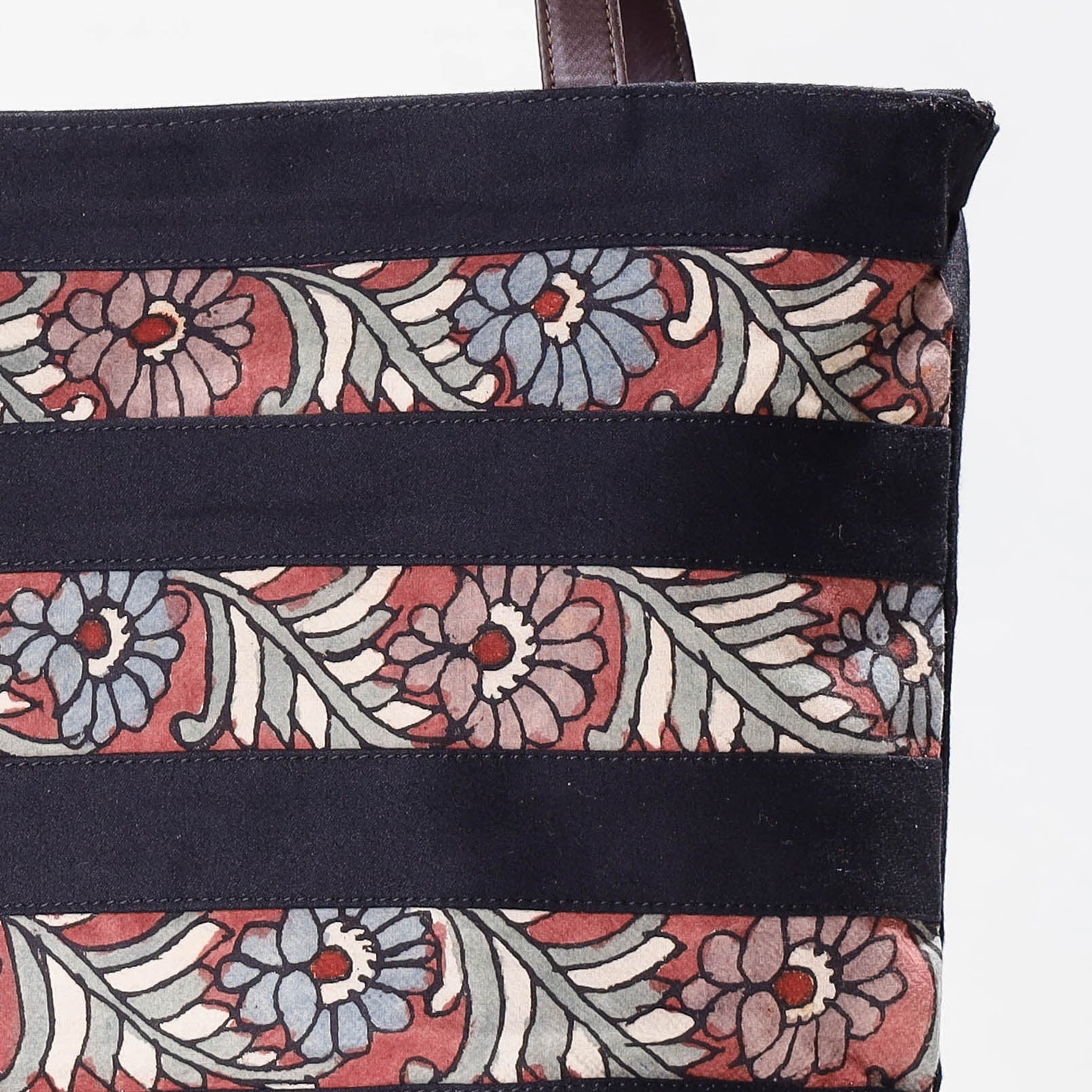Black - Shoulder Bag - Handpainted Kalamkari Natural Dyed Cotton