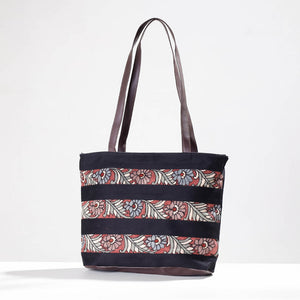 Black - Shoulder Bag - Handpainted Kalamkari Natural Dyed Cotton