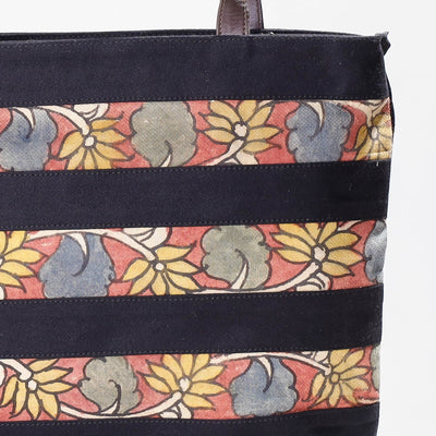 Black - Shoulder Bag - Handpainted Kalamkari Natural Dyed Cotton