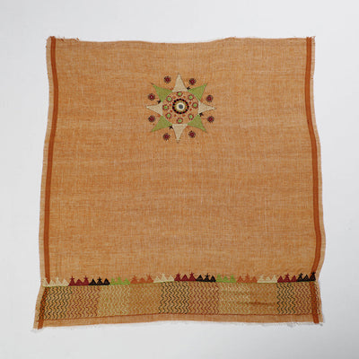Brown - Lambani Embroidery Handspun Cotton Blouse Piece