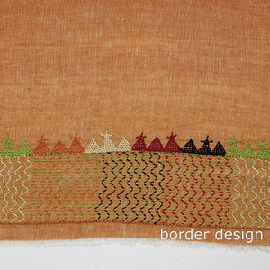 Brown - Lambani Embroidery Handspun Cotton Blouse Piece