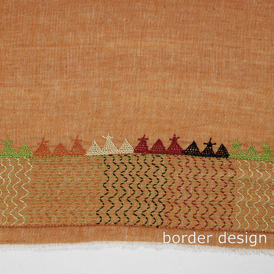 Brown - Lambani Embroidery Handspun Cotton Blouse Piece