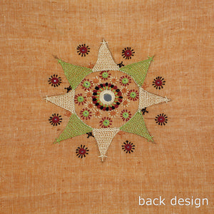 Brown - Lambani Embroidery Handspun Cotton Blouse Piece