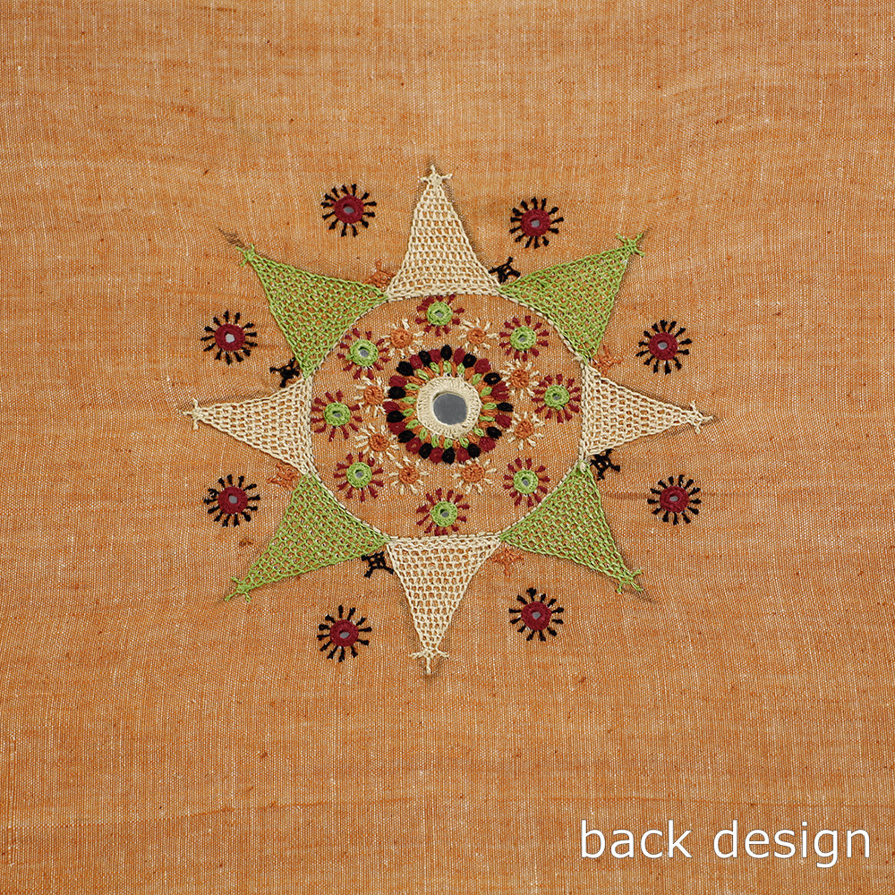Brown - Lambani Embroidery Handspun Cotton Blouse Piece