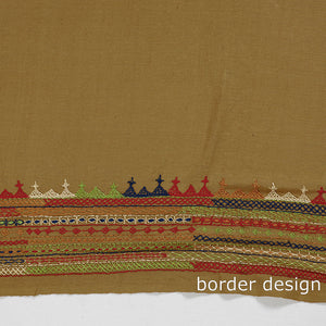 Brown - Lambani Embroidery Handspun Cotton Blouse Piece